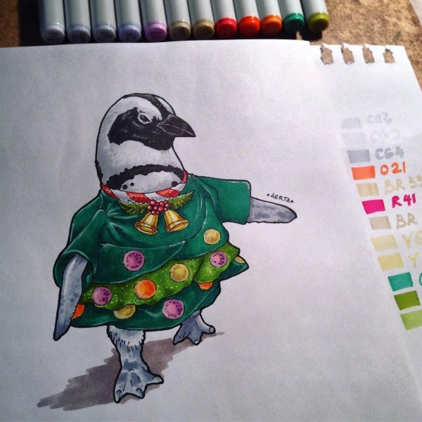 Скетчинг Пингвин