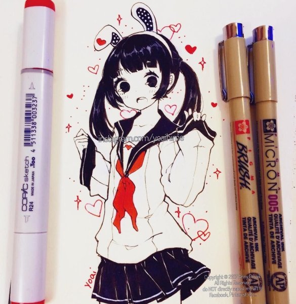 Чиби маркерами Copic