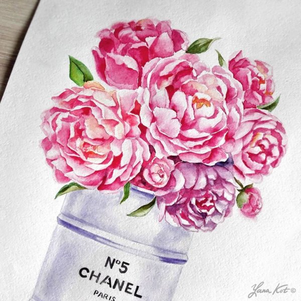 Скетчинг пионы