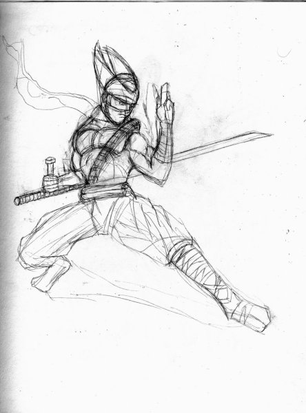 Ниндзя рисунок карандашом