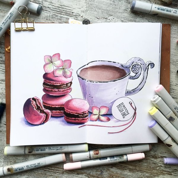 Сладости маркерами для скетчинга