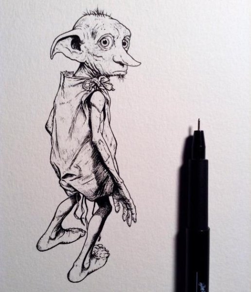 Добби из Гарри Поттера маркерами