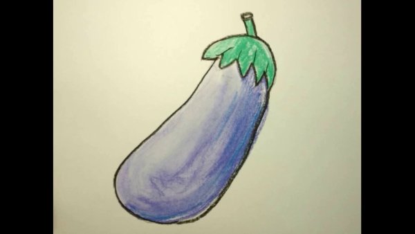 Рисунки красками овощи баклажан