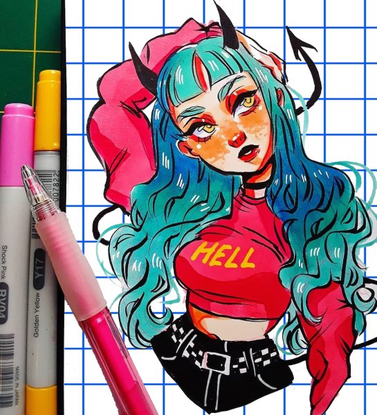 Стиль рисования персонажей маркерами