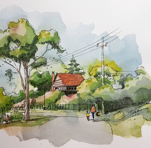 Скетчбук пейзажи