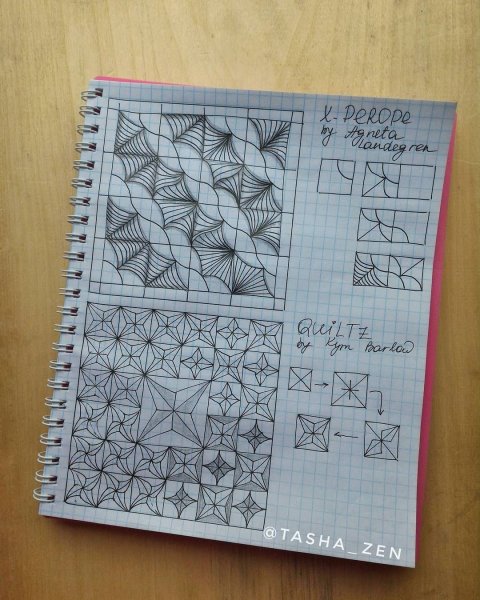 Узоры ручкой в тетради