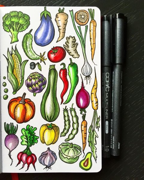 Рисунки для срисовки лёгкие фрукты