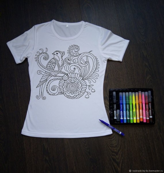 Рисунок на футболке акриловыми красками трафареты