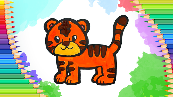 Рисованиеидля детей тигр