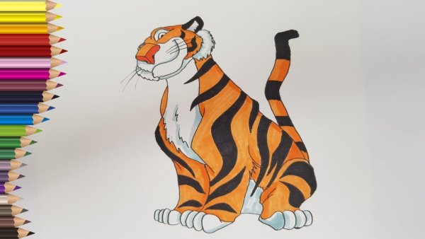 Тигр фломастерами