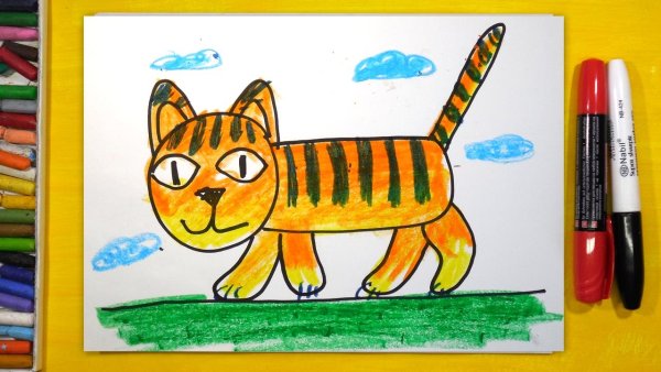 Уроки рисования для детей тигр