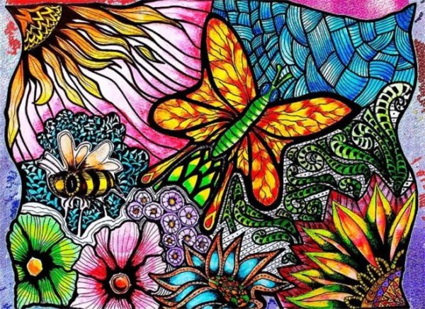 Рисование цветными гелевыми ручками для детей