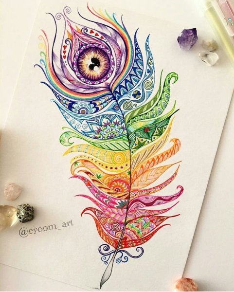 Перо Жар птицы Зентангл