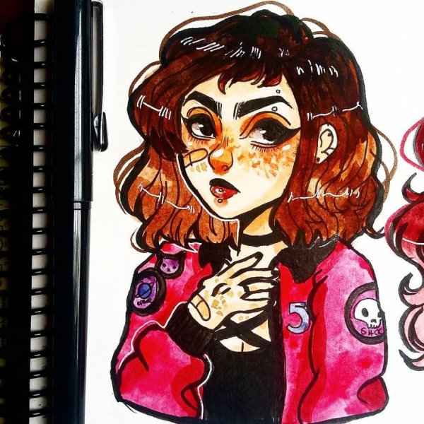 Among us рисунок маркерами