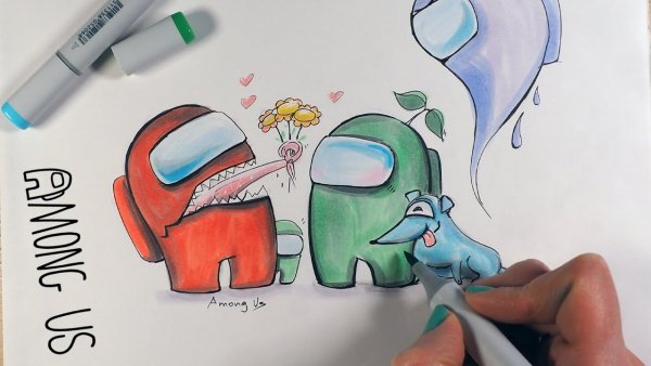 Рисунки скетч маркерами заяц