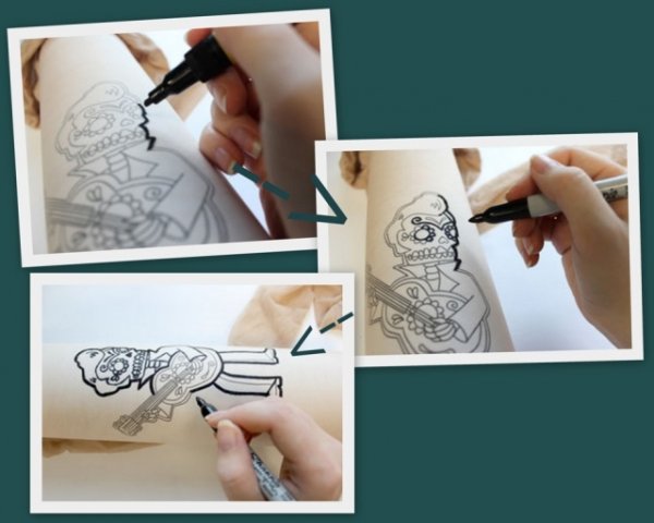 Рисунки маркером на коже