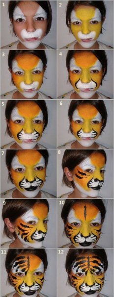 Грим тигренка для ребенка
