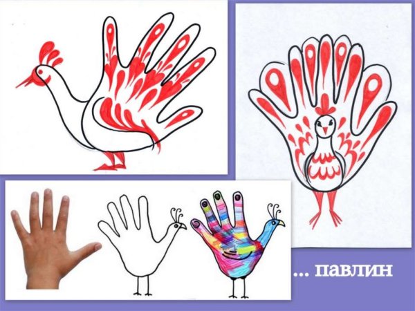 Рисунки по ладошке