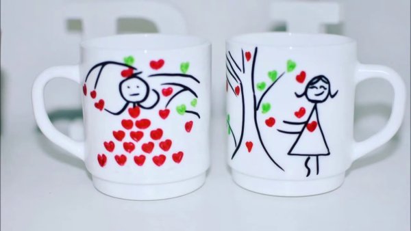 Рисунок маркерами посуда