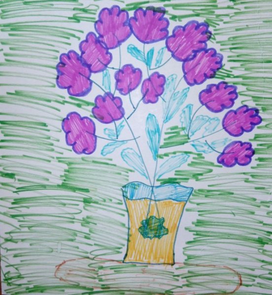Букет для мамы рисунок