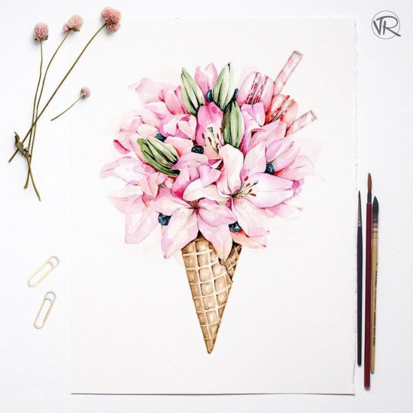 Стильные открытки акварелью