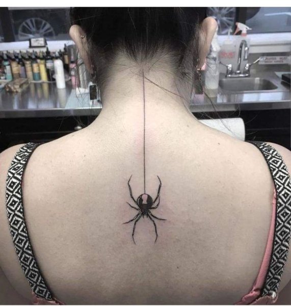 Тату паук на спине