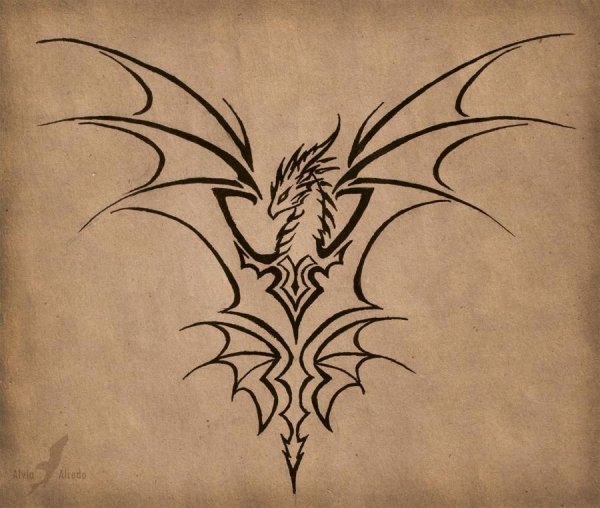 Тату дракона на спине эскизы