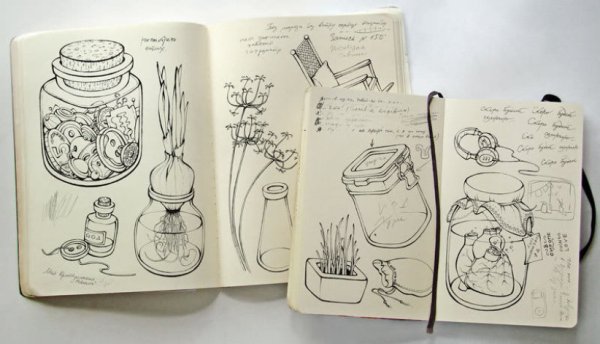 Пейзаж маркерами для скетчинга