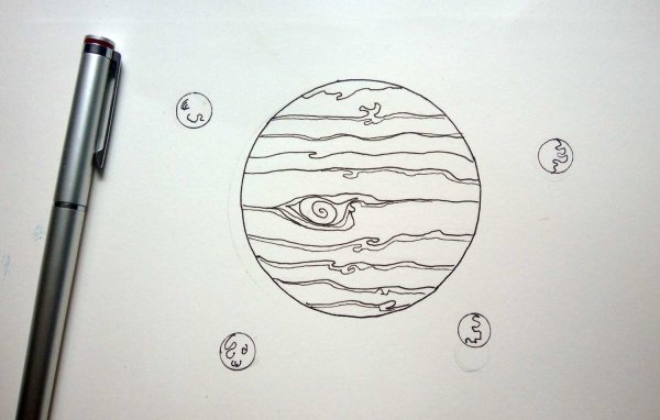 Юпитер карандашом