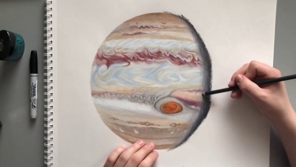 Юпитер рисунок красками
