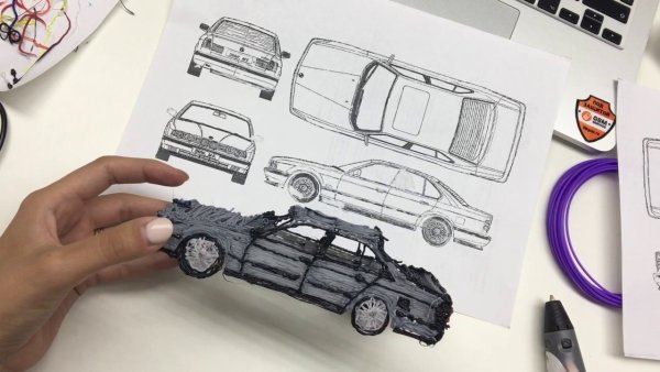 Машина 3д ручкой трафареты