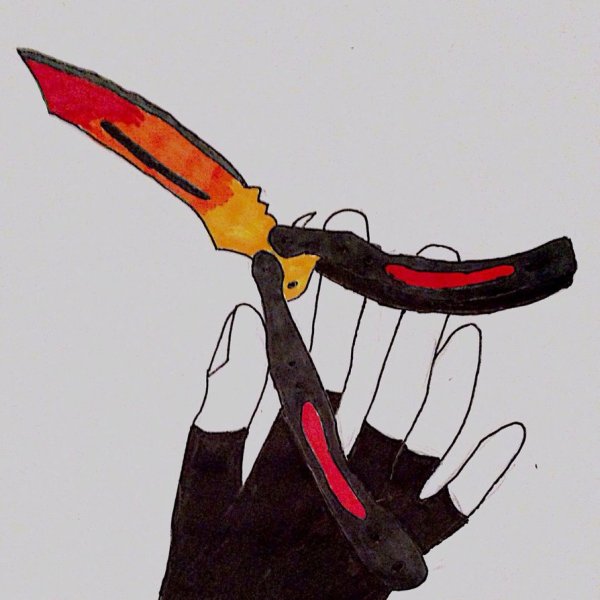 Нож бабочка для срисовки