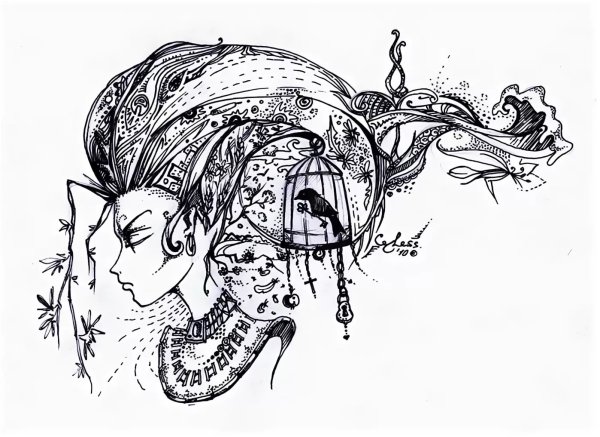 Зентангл гелевой ручкой