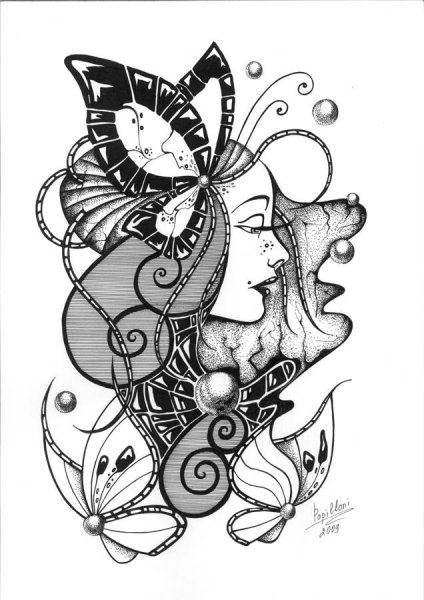 Натюрморт гелевой ручкой