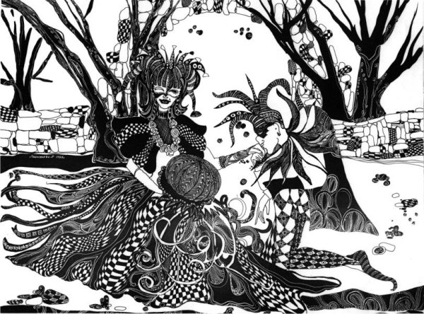 Графическая композиция на тему театр