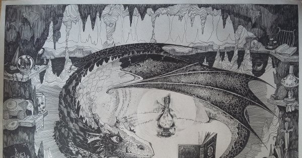 Дракон гелевой ручкой