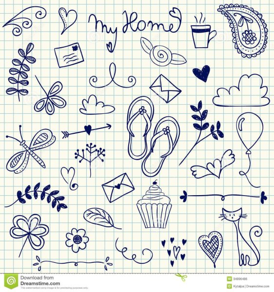 Рисунки ручкой в тетради