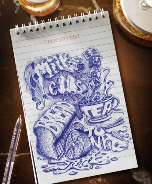 Рисунки ручкой в тетради