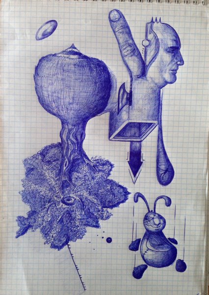 Рисунки ручкой в тетради