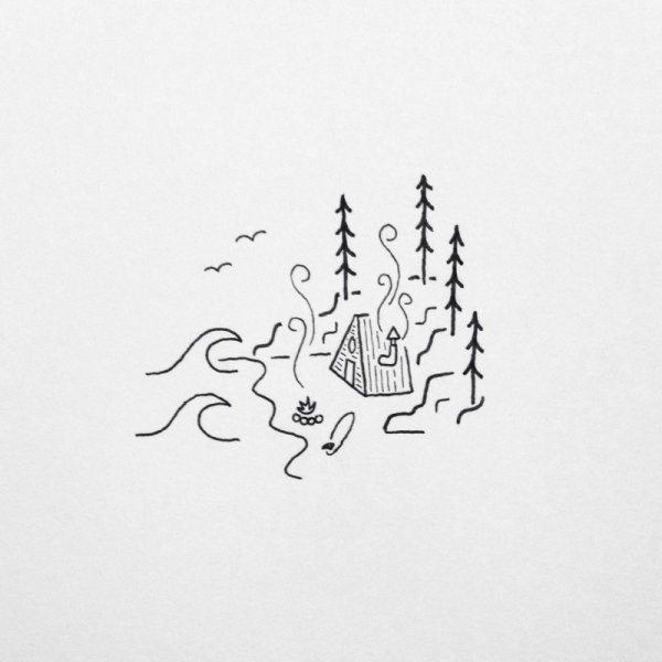 Минимализм черной ручкой