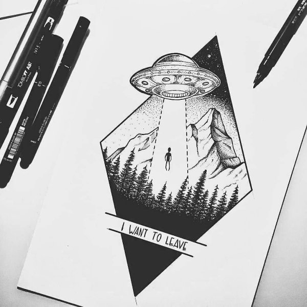 Стиль Графика эскизы космос