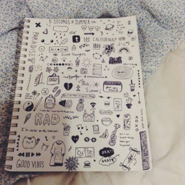 Маленькие рисуночки для личного дневника ручкой