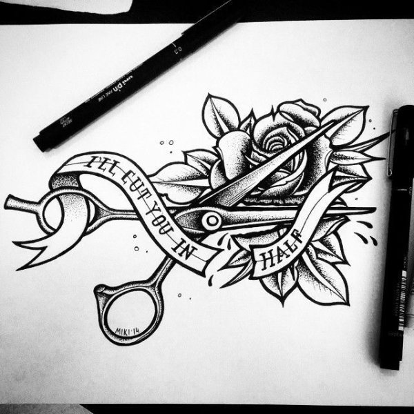 Сигареты и бритва арт