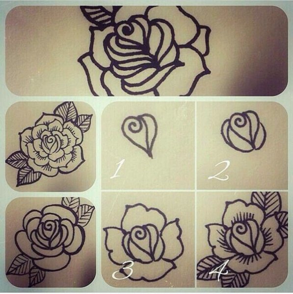 Мехенди роза