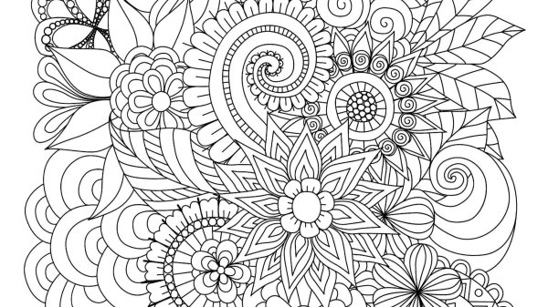 Цветочные узоры раскраска