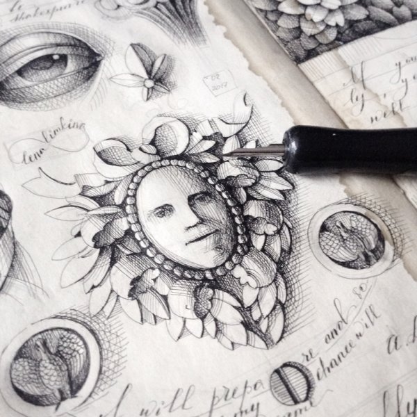 Скетчи ручкой