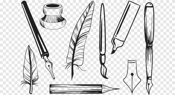 Перо с чернилами рисунок