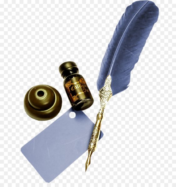 Чернильное перо на прозрачном фоне