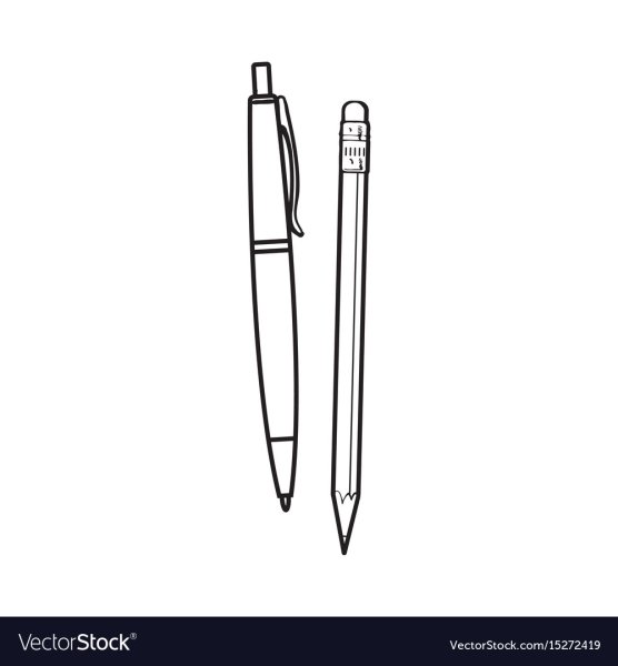 Раскраска ручка и карандаш