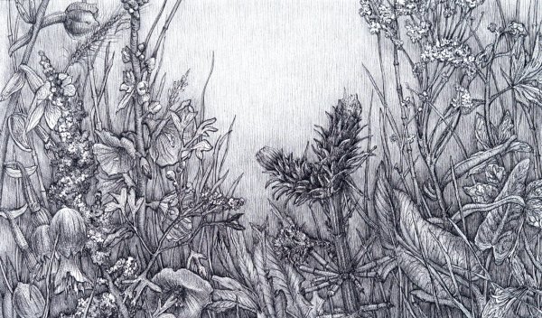 Рисование акварелью и гелевой ручкой